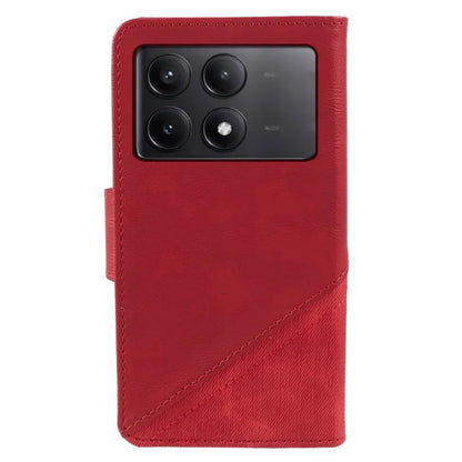 For Xiaomi Redmi K70E 5G / Poco X6 Pro 5G Case Splicing Crazy Horse Texture Leather Wallet Anti-shock Phone Cover