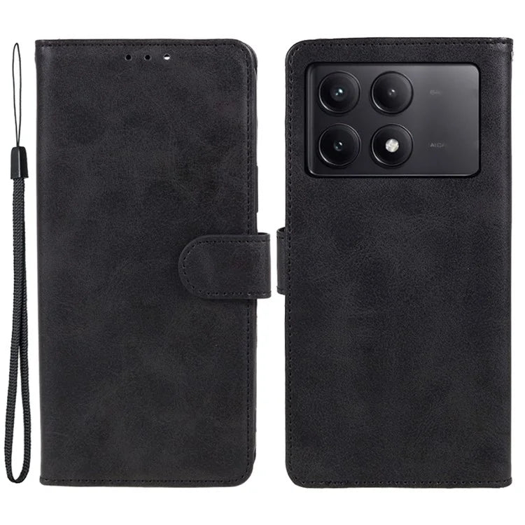 For Xiaomi Redmi K70E 5G / Poco X6 Pro 5G Stand Anti-drop Shell Cell Phone Case Magnetic Clasp PU Leather Wallet