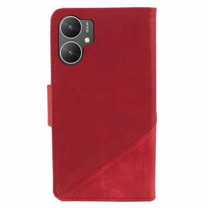 For Xiaomi Poco M6 5G Cell Phone Case Splicing Crazy Horse Texture PU Leather Drop-proof Cover