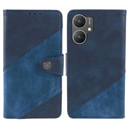 For Xiaomi Poco M6 5G Cell Phone Case Splicing Crazy Horse Texture PU Leather Drop-proof Cover