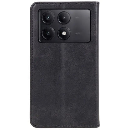 For Xiaomi Redmi K70E 5G / Poco X6 Pro 5G Anti-Scratch Phone Case Magnetic PU Leather Stand Wallet Cover