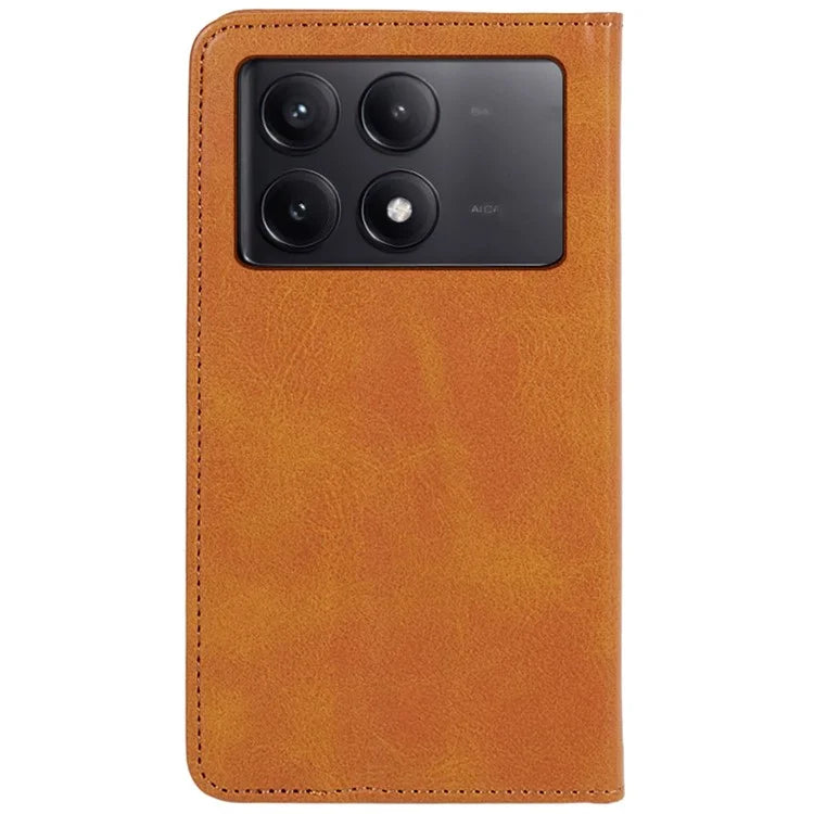For Xiaomi Redmi K70E 5G / Poco X6 Pro 5G Anti-Scratch Phone Case Magnetic PU Leather Stand Wallet Cover