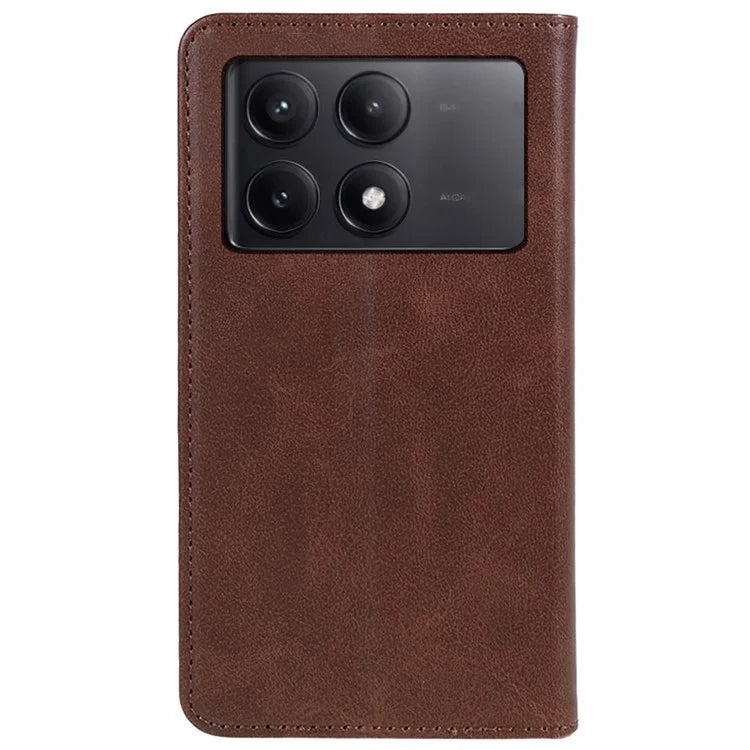 For Xiaomi Redmi K70E 5G / Poco X6 Pro 5G Anti-Scratch Phone Case Magnetic PU Leather Stand Wallet Cover