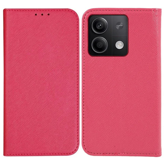 For Xiaomi Redmi Note 13 Pro 5G / Poco X6 5G Case Stand Dustproof Phone Cover Cross Texture PU Leather Shell