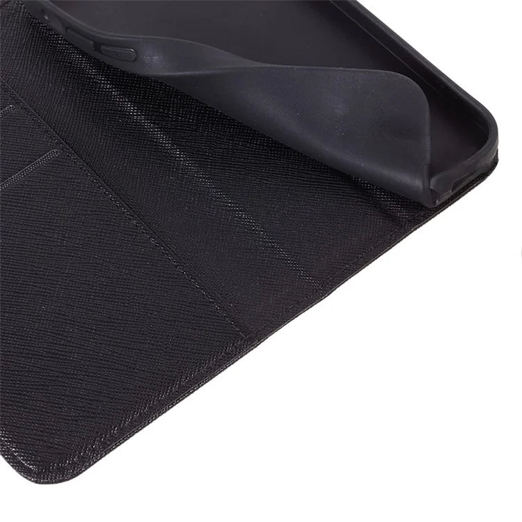 For Xiaomi Redmi Note 13 Pro 5G / Poco X6 5G Case Stand Dustproof Phone Cover Cross Texture PU Leather Shell