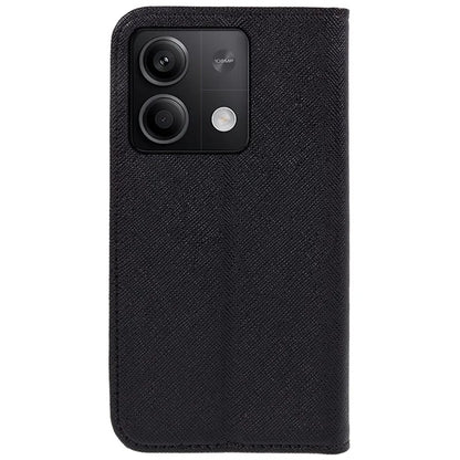 For Xiaomi Redmi Note 13 Pro 5G / Poco X6 5G Case Stand Dustproof Phone Cover Cross Texture PU Leather Shell