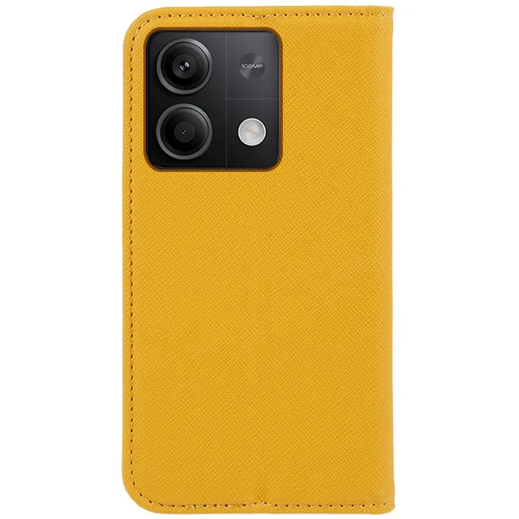 For Xiaomi Redmi Note 13 Pro 5G / Poco X6 5G Case Stand Dustproof Phone Cover Cross Texture PU Leather Shell