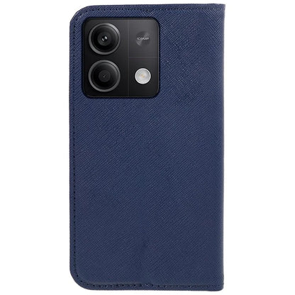 For Xiaomi Redmi Note 13 Pro 5G / Poco X6 5G Case Stand Dustproof Phone Cover Cross Texture PU Leather Shell