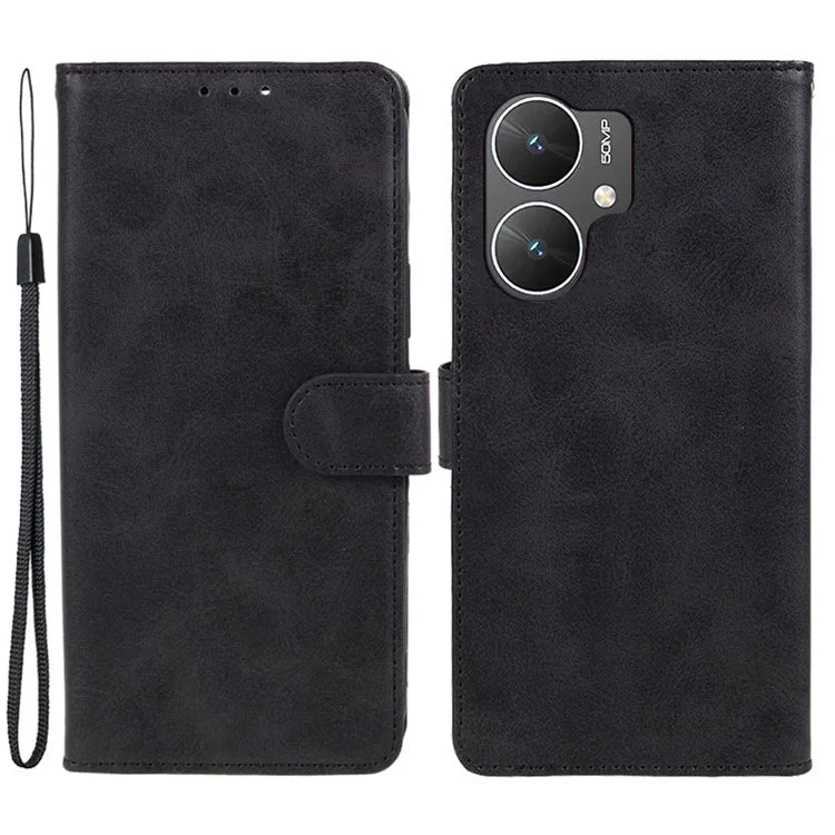 For Xiaomi Poco M6 5G Anti-Scratch Phone Shell Magnetic Clasp PU Leather Wallet Stand Phone Case
