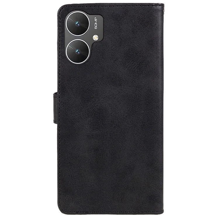 For Xiaomi Poco M6 5G Anti-Scratch Phone Shell Magnetic Clasp PU Leather Wallet Stand Phone Case