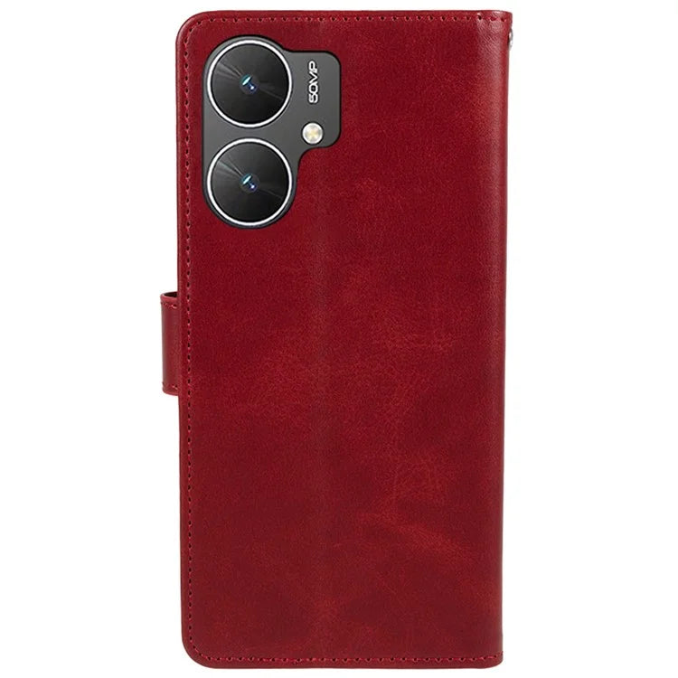 For Xiaomi Poco M6 5G Anti-Scratch Phone Shell Magnetic Clasp PU Leather Wallet Stand Phone Case