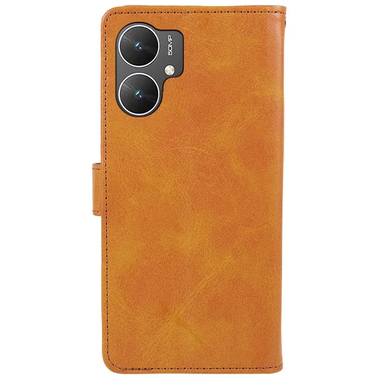 For Xiaomi Poco M6 5G Anti-Scratch Phone Shell Magnetic Clasp PU Leather Wallet Stand Phone Case