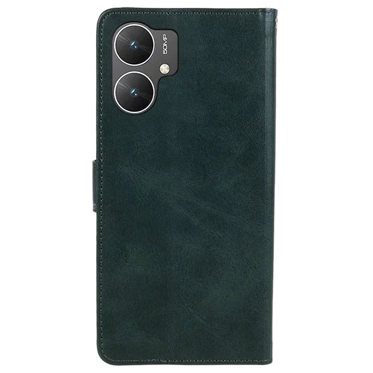 For Xiaomi Poco M6 5G Anti-Scratch Phone Shell Magnetic Clasp PU Leather Wallet Stand Phone Case
