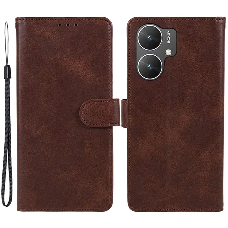 For Xiaomi Poco M6 5G Anti-Scratch Phone Shell Magnetic Clasp PU Leather Wallet Stand Phone Case