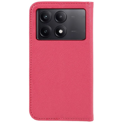 For Xiaomi Redmi K70E 5G / Poco X6 Pro 5G Anti-Scratch Phone Cover Cross Texture Magnetic Closing Leather Stand Case