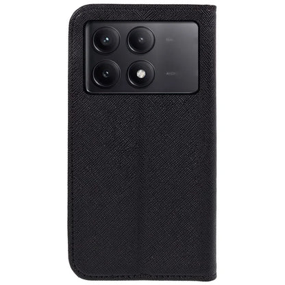 For Xiaomi Redmi K70E 5G / Poco X6 Pro 5G Anti-Scratch Phone Cover Cross Texture Magnetic Closing Leather Stand Case
