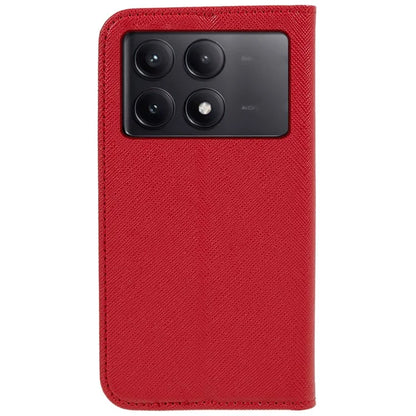 For Xiaomi Redmi K70E 5G / Poco X6 Pro 5G Anti-Scratch Phone Cover Cross Texture Magnetic Closing Leather Stand Case