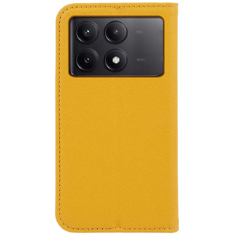 For Xiaomi Redmi K70E 5G / Poco X6 Pro 5G Anti-Scratch Phone Cover Cross Texture Magnetic Closing Leather Stand Case