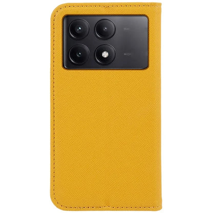 For Xiaomi Redmi K70E 5G / Poco X6 Pro 5G Anti-Scratch Phone Cover Cross Texture Magnetic Closing Leather Stand Case
