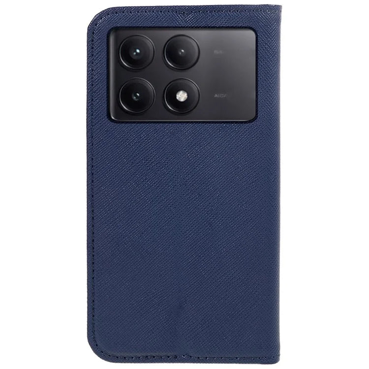 For Xiaomi Redmi K70E 5G / Poco X6 Pro 5G Anti-Scratch Phone Cover Cross Texture Magnetic Closing Leather Stand Case
