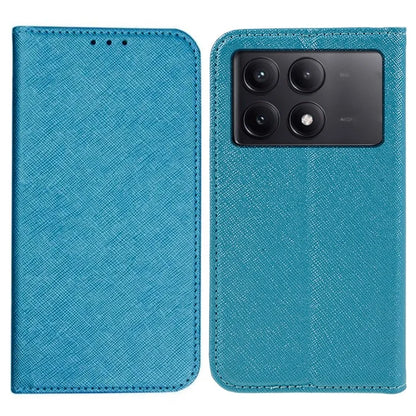 For Xiaomi Redmi K70E 5G / Poco X6 Pro 5G Anti-Scratch Phone Cover Cross Texture Magnetic Closing Leather Stand Case