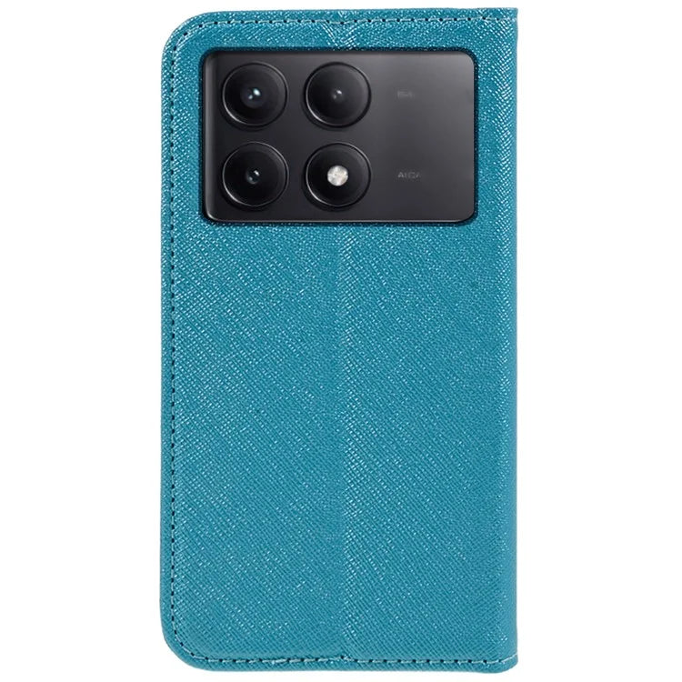 For Xiaomi Redmi K70E 5G / Poco X6 Pro 5G Anti-Scratch Phone Cover Cross Texture Magnetic Closing Leather Stand Case