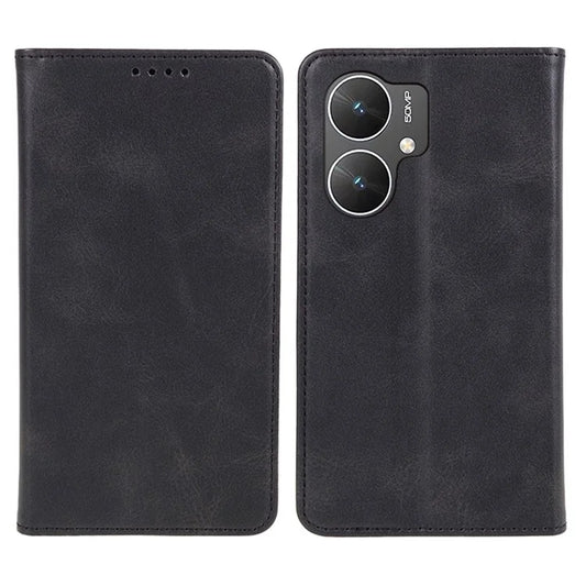 For Xiaomi Poco M6 5G Mobile Phone Case Calf Texture PU Leather Stand Wallet Phone Stand Cover