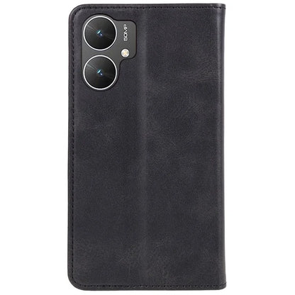 For Xiaomi Poco M6 5G Mobile Phone Case Calf Texture PU Leather Stand Wallet Phone Stand Cover
