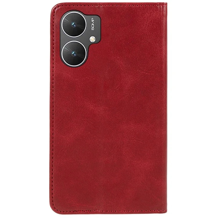 For Xiaomi Poco M6 5G Mobile Phone Case Calf Texture PU Leather Stand Wallet Phone Stand Cover