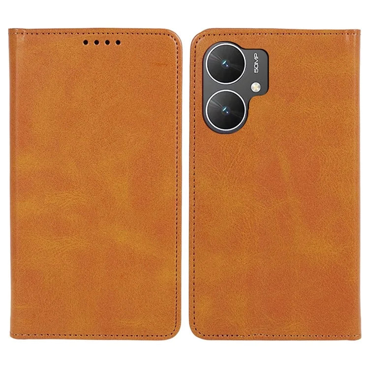 For Xiaomi Poco M6 5G Mobile Phone Case Calf Texture PU Leather Stand Wallet Phone Stand Cover