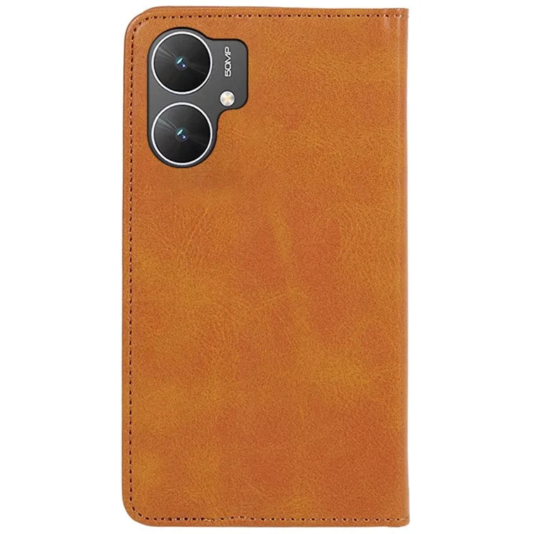 For Xiaomi Poco M6 5G Mobile Phone Case Calf Texture PU Leather Stand Wallet Phone Stand Cover