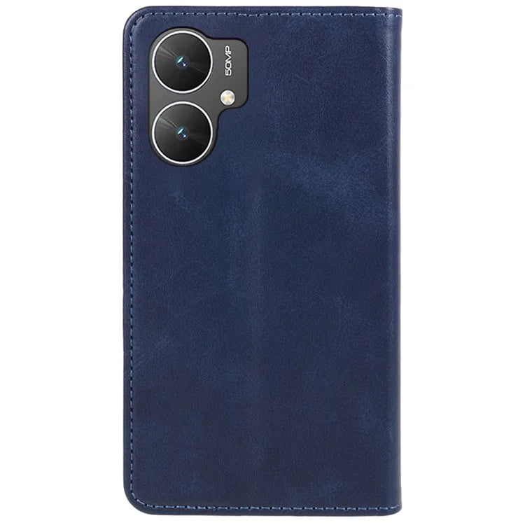 For Xiaomi Poco M6 5G Mobile Phone Case Calf Texture PU Leather Stand Wallet Phone Stand Cover