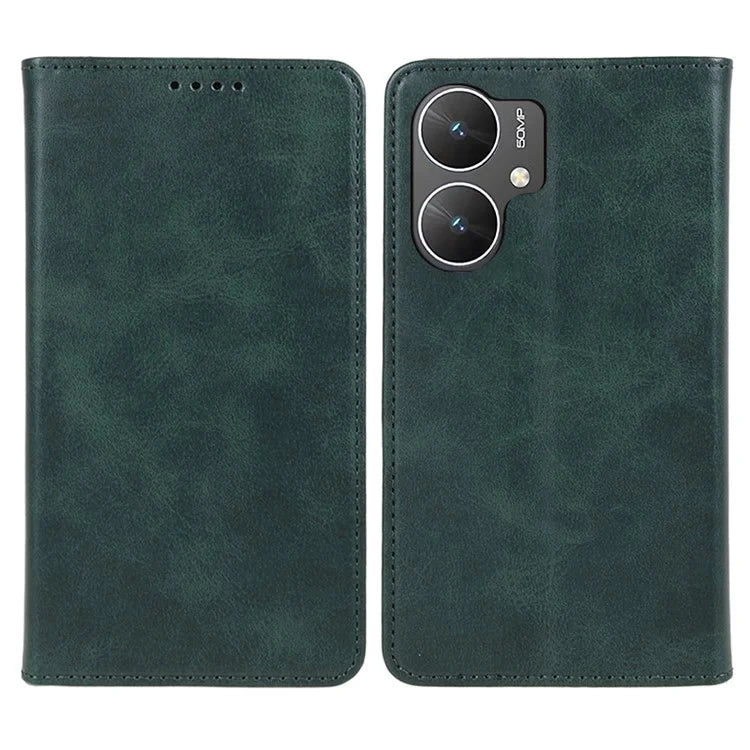 For Xiaomi Poco M6 5G Mobile Phone Case Calf Texture PU Leather Stand Wallet Phone Stand Cover