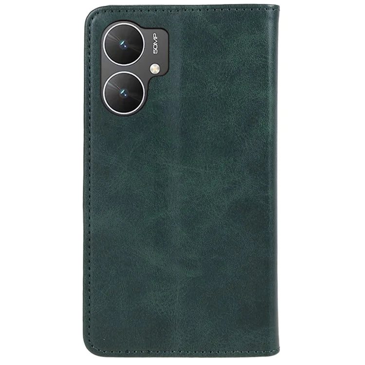 For Xiaomi Poco M6 5G Mobile Phone Case Calf Texture PU Leather Stand Wallet Phone Stand Cover