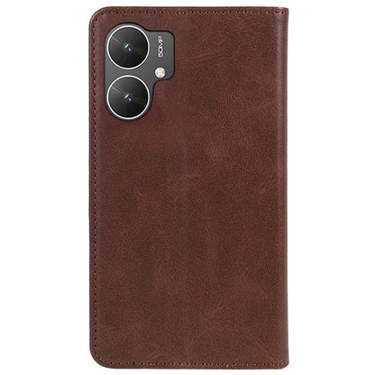 For Xiaomi Poco M6 5G Mobile Phone Case Calf Texture PU Leather Stand Wallet Phone Stand Cover