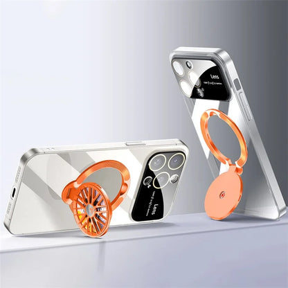 VOERO For iPhone 15 Pro Max Kickstand PC Case Electroplating Slim Phone Cover