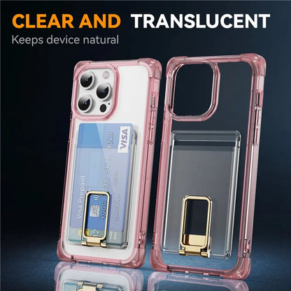 YSM Reinforced Corners Series for iPhone 14 Pro Max Case Card Holder Phone Cover