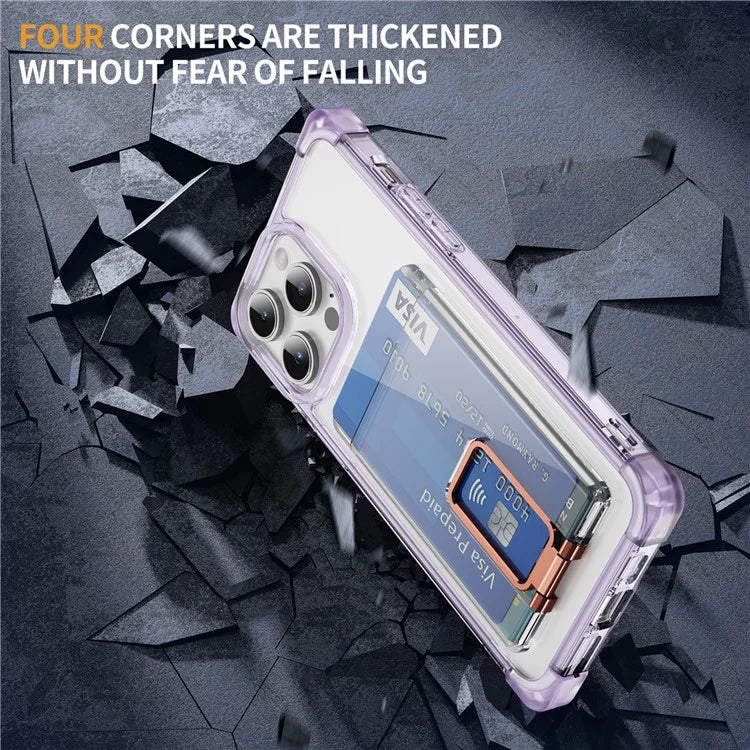 YSM Reinforced Corners Series for iPhone 14 Pro Max Case Card Holder Phone Cover