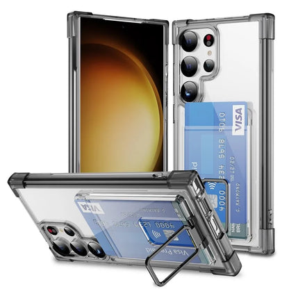YSM Reinforced Corners Series for Samsung Galaxy S23 Ultra Case Card Slot Kickstand Cover