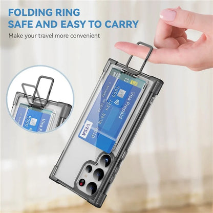 YSM Reinforced Corners Series for Samsung Galaxy S23 Ultra Case Card Slot Kickstand Cover