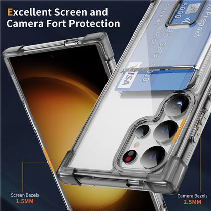 YSM Reinforced Corners Series for Samsung Galaxy S23 Ultra Case Card Slot Kickstand Cover