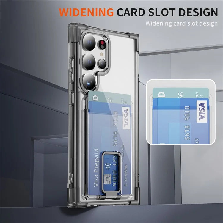 YSM Reinforced Corners Series for Samsung Galaxy S23 Ultra Case Card Slot Kickstand Cover