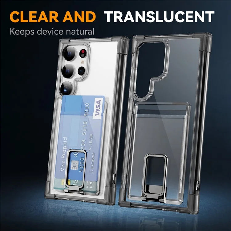YSM Reinforced Corners Series for Samsung Galaxy S23 Ultra Case Card Slot Kickstand Cover