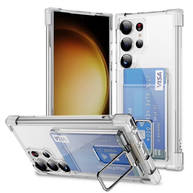 YSM Reinforced Corners Series for Samsung Galaxy S23 Ultra Case Card Slot Kickstand Cover