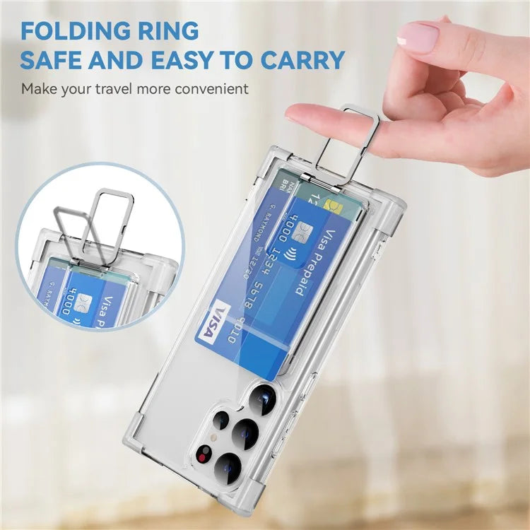 YSM Reinforced Corners Series for Samsung Galaxy S23 Ultra Case Card Slot Kickstand Cover