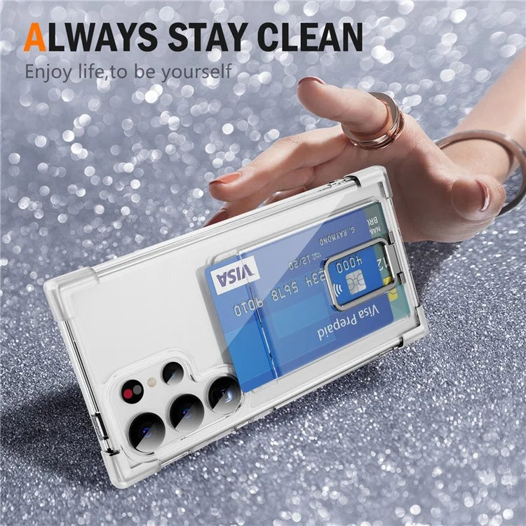 YSM Reinforced Corners Series for Samsung Galaxy S23 Ultra Case Card Slot Kickstand Cover