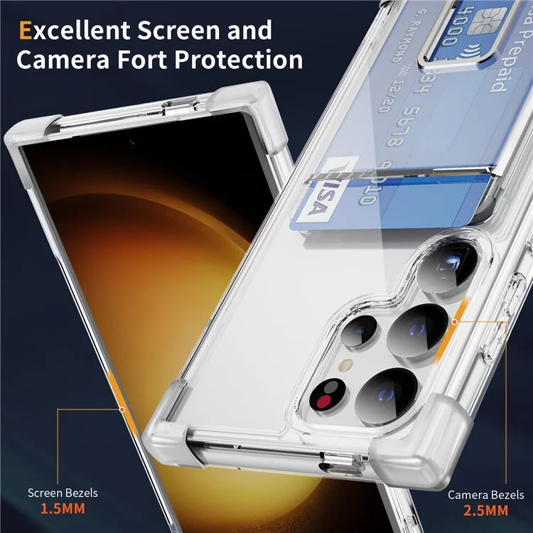 YSM Reinforced Corners Series for Samsung Galaxy S23 Ultra Case Card Slot Kickstand Cover