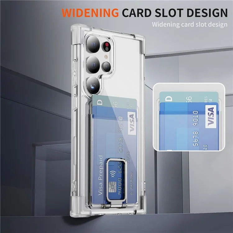YSM Reinforced Corners Series for Samsung Galaxy S23 Ultra Case Card Slot Kickstand Cover