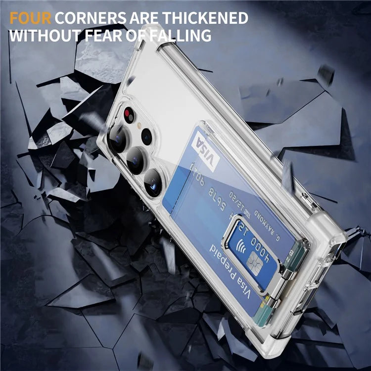 YSM Reinforced Corners Series for Samsung Galaxy S23 Ultra Case Card Slot Kickstand Cover