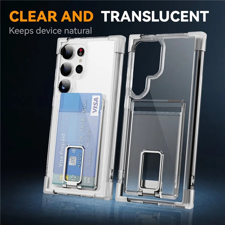 YSM Reinforced Corners Series for Samsung Galaxy S23 Ultra Case Card Slot Kickstand Cover